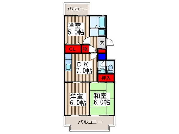 ルネッサンス１号館の物件間取画像